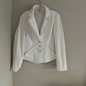 Cache White Women's Blazer with Button Detail Size: 4 MSRP: $125